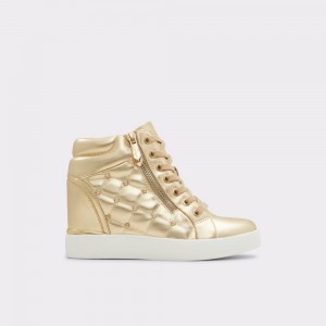 Aldo Ailannah High top sneaker - Wedge heel Donna Sneakers Oro | ZCVIJQD-64
