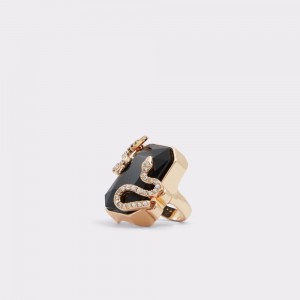 Aldo Aloetram Ring Donna Anelli Nere Oro | EDUCNHI-41