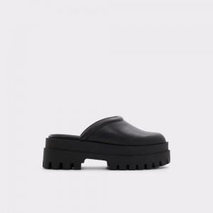 Aldo Biglease Platform Mule - Lug sole Donna Mocassini Nere | MQGDEVX-03