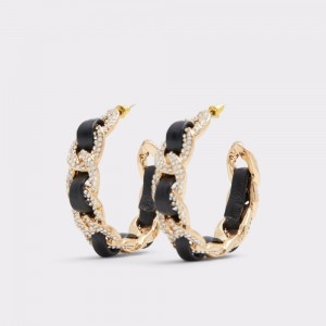 Aldo Blacklink Hoop earrings Donna Orecchini Nere Oro | ZEIURHV-97