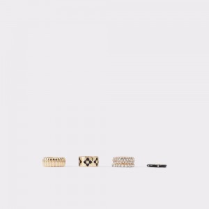 Aldo Caylan Ring Donna Anelli Nere Oro | NMYUALW-41
