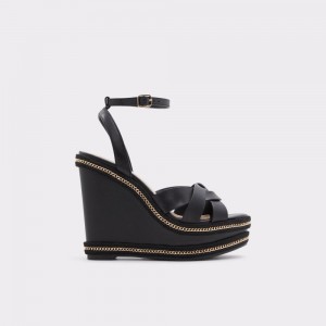 Aldo Droyers Wedge sandal - Wedge heel Donna Sandali Nere | VLZYEGT-40
