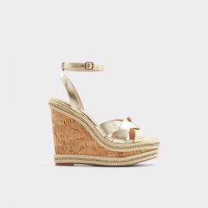 Aldo Droyers Wedge sandal - Wedge heel Donna Sandali Champagne | DYXHJVG-89