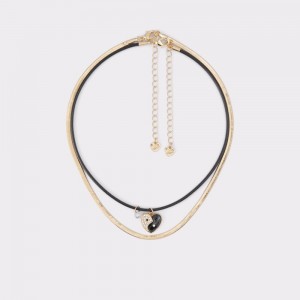 Aldo Elbaedar Necklace Donna Collane Nere Oro | KMNTDSX-84