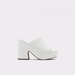 Aldo Ellara High heel slide sandal - Block heel Donna Scarpe Platform Bianche | GHQMXJT-70