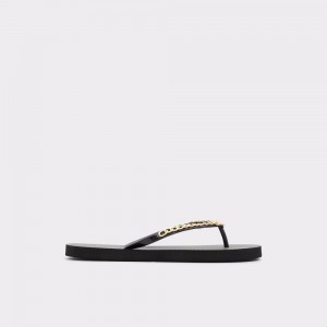 Aldo Enaldar Flat sandal Donna Sandali Nere Oro | BEKGVYJ-34