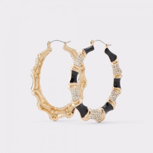 Aldo Erendari Earrings Donna Orecchini Nere Oro | SLROZTE-32