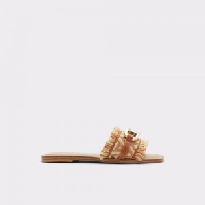 Aldo Fringie Slide sandal Donna Sandali Marroni | LXOWQFC-14