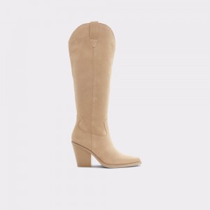 Aldo Nevada Western knee-hign boot Donna Stivali Beige | ZQFDMWP-74