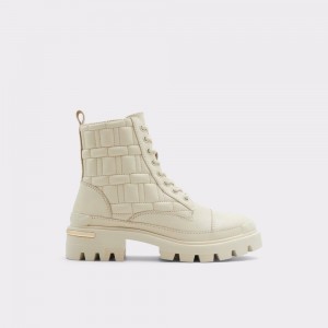 Aldo Quilt Combat boots - Lug sole Donna Stivali da combattimento Bianche | QWZRHUE-01