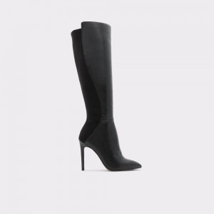 Aldo Sophialaan Knee-high boot - Stiletto heel Donna Stivali Nere Serpent | VPBTQYA-84