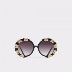 Aldo Zeamas Round sunglasses Donna Occhiali da Sole Nere Oro | JXLEHPG-91